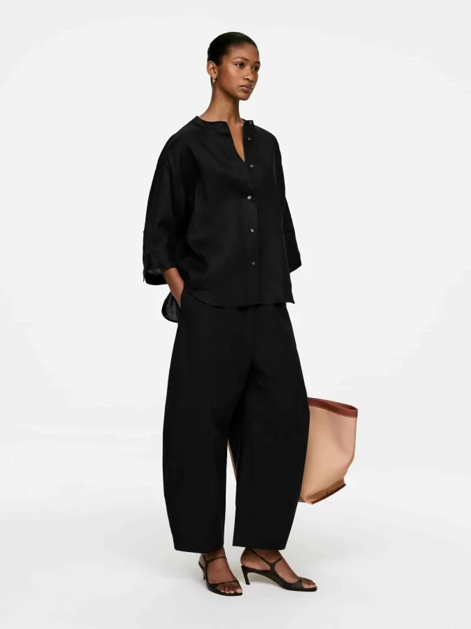 Afslappet linnedskjorte