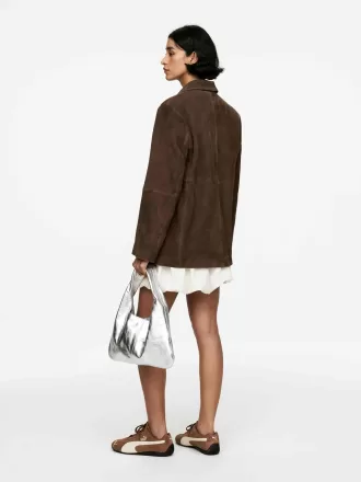 Afslappet ruskindsblazer