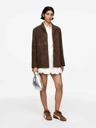 Afslappet ruskindsblazer