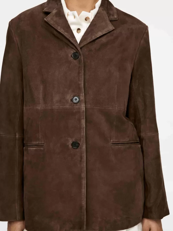 Afslappet ruskindsblazer Afslappet ruskindsblazer