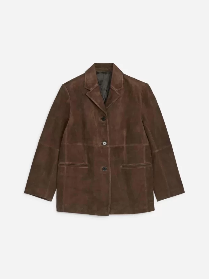 Afslappet ruskindsblazer Afslappet ruskindsblazer