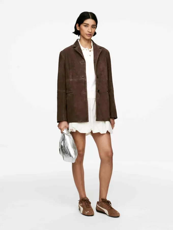 Afslappet ruskindsblazer Afslappet ruskindsblazer