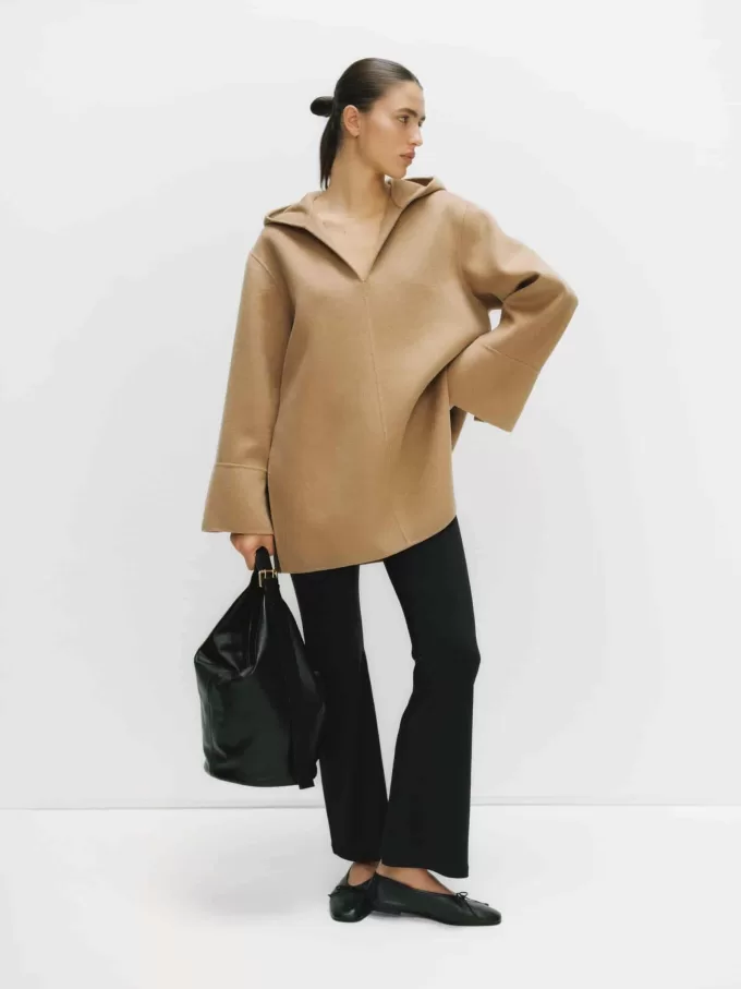 Stor læder Bucket Bag