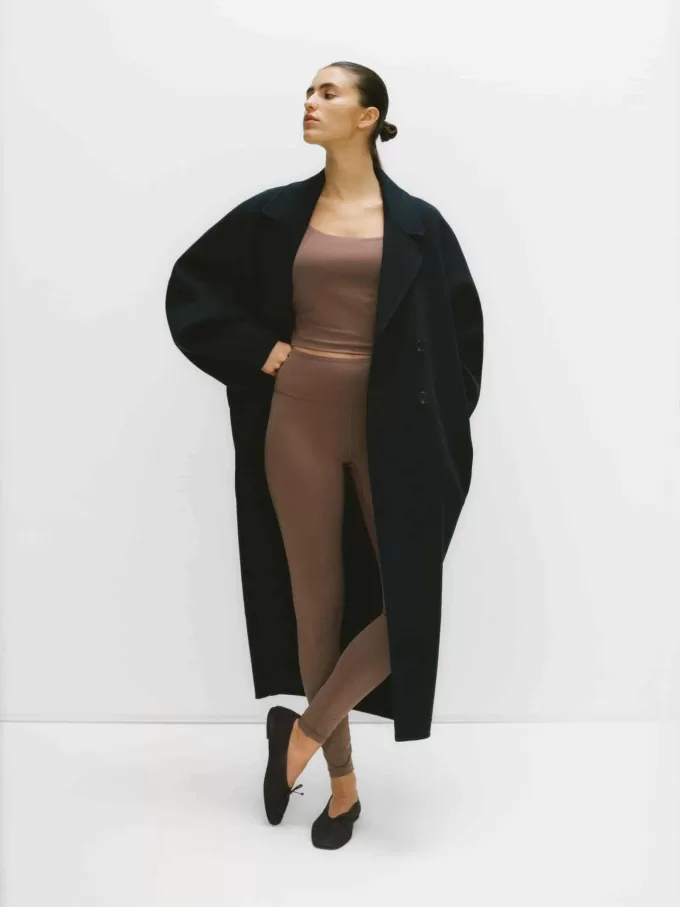 Oversized uldblandingsfrakke