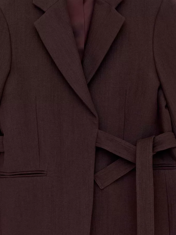 Blazer i bomuld-hør