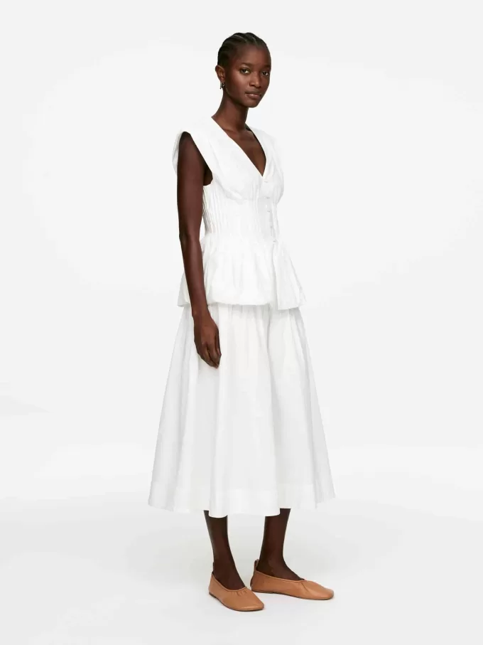 Boble-hem Pintuck Top