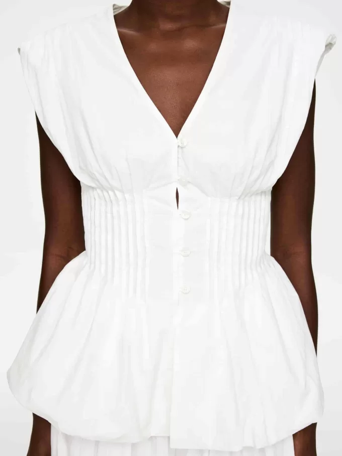 Boble-hem Pintuck Top