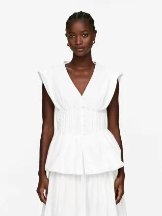 Boble-hem Pintuck Top