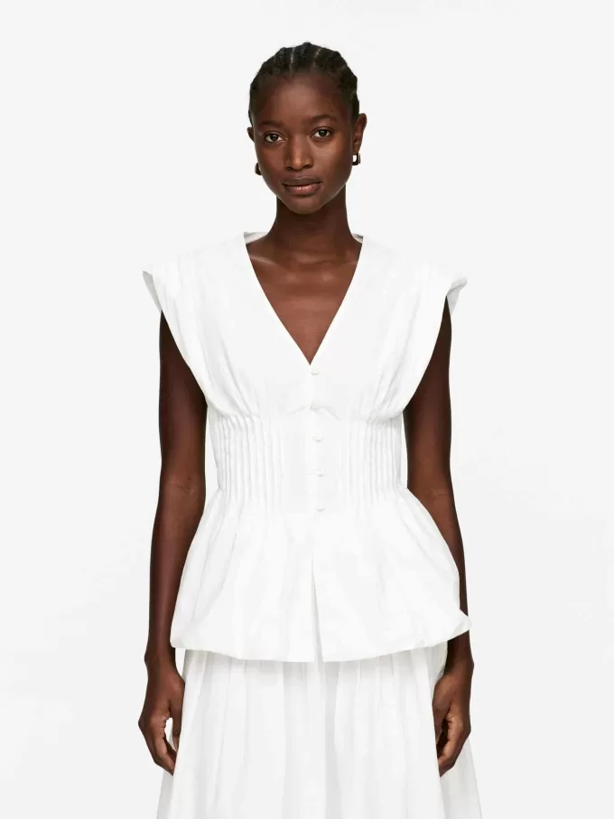 Boble-hem Pintuck Top