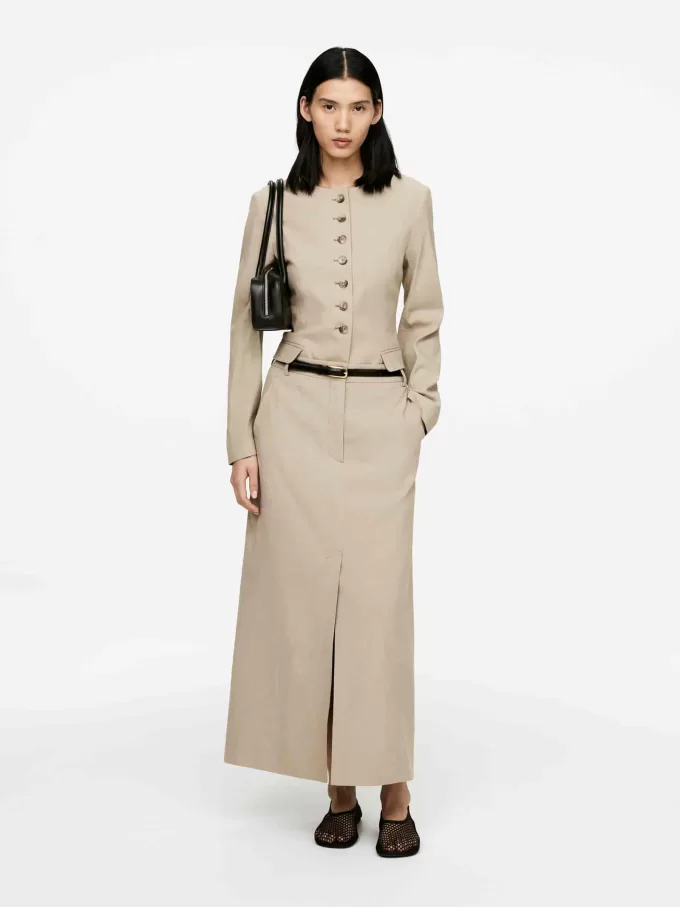 Bomuld-linned nederdel