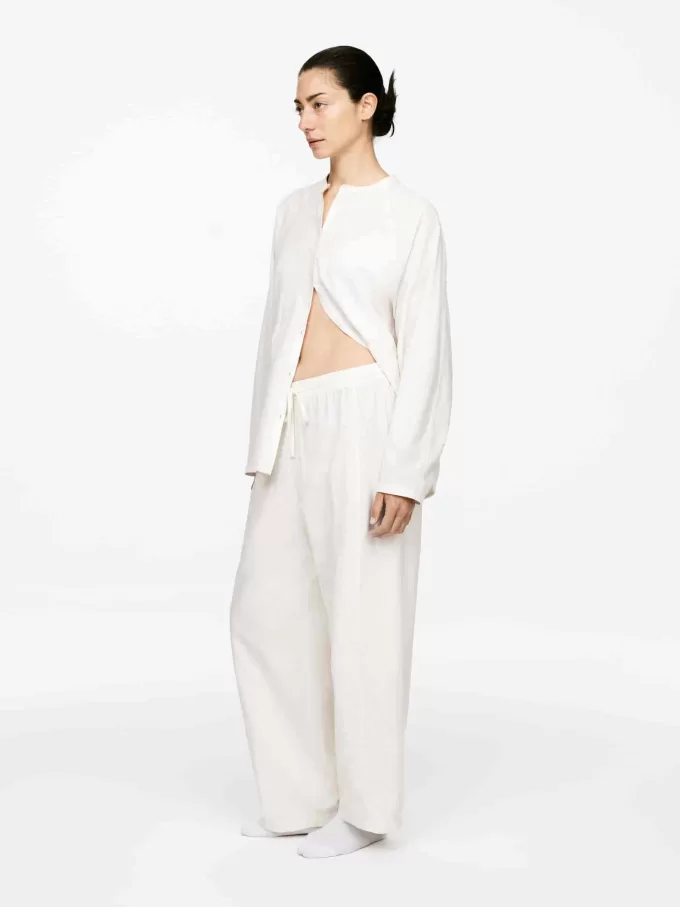 Bukser af bomuld-hør