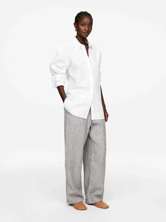 Bukser med snoretræk i hør