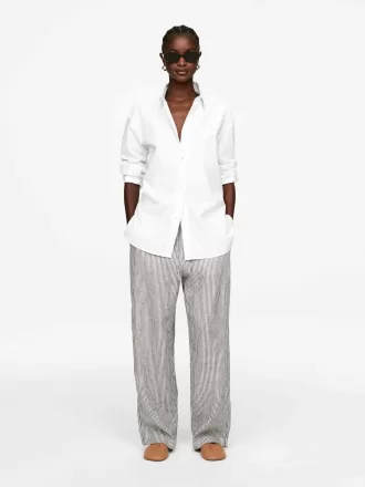 Bukser med snoretræk i hør