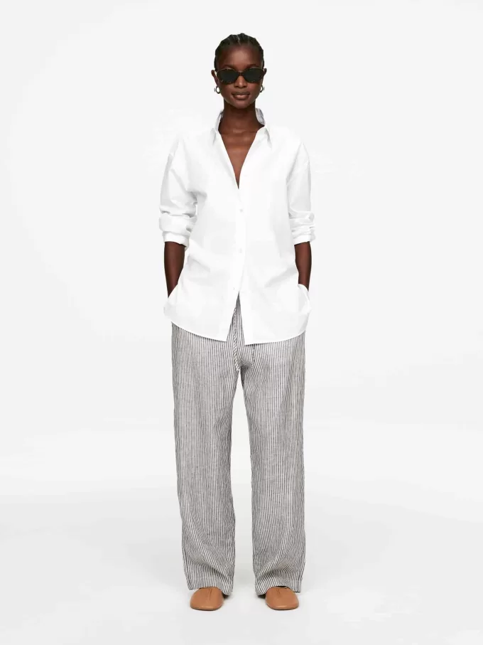 Bukser med snoretræk i hør