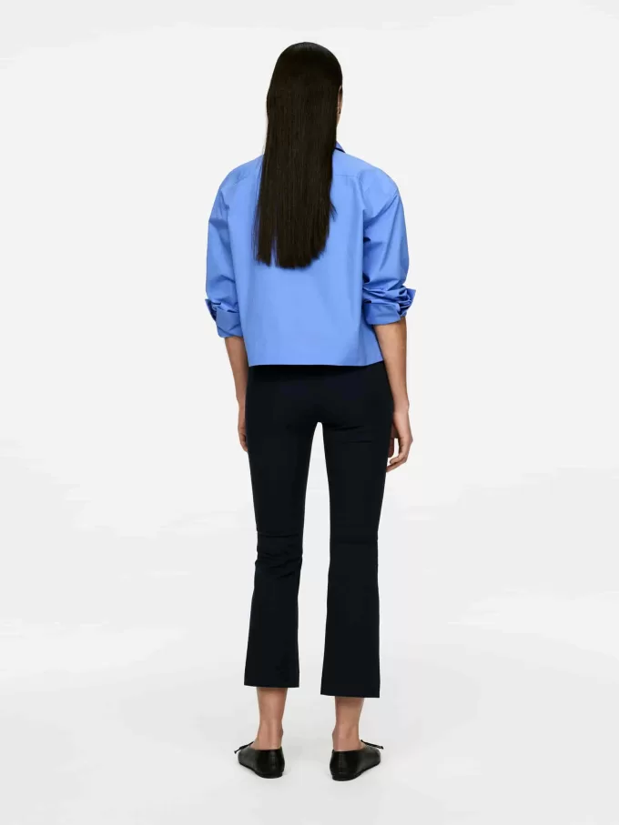 Cropped bomuldsskjorte