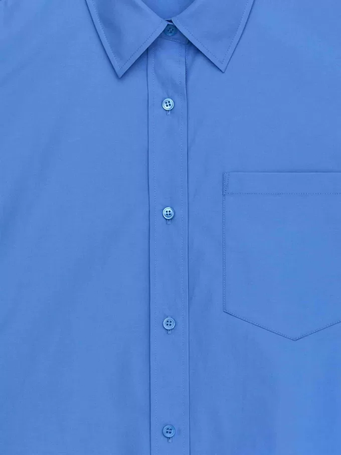 Cropped bomuldsskjorte