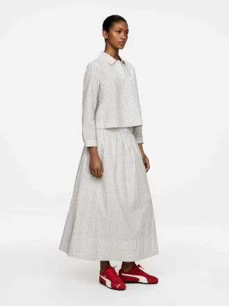 Cropped bomuldsskjorte