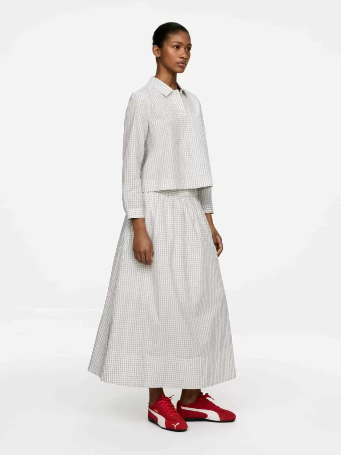 Cropped bomuldsskjorte Cropped bomuldsskjorte