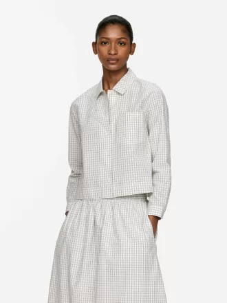 Cropped bomuldsskjorte