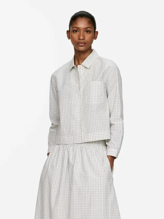 Cropped bomuldsskjorte Cropped bomuldsskjorte