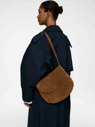 Crossbody taske i ruskind