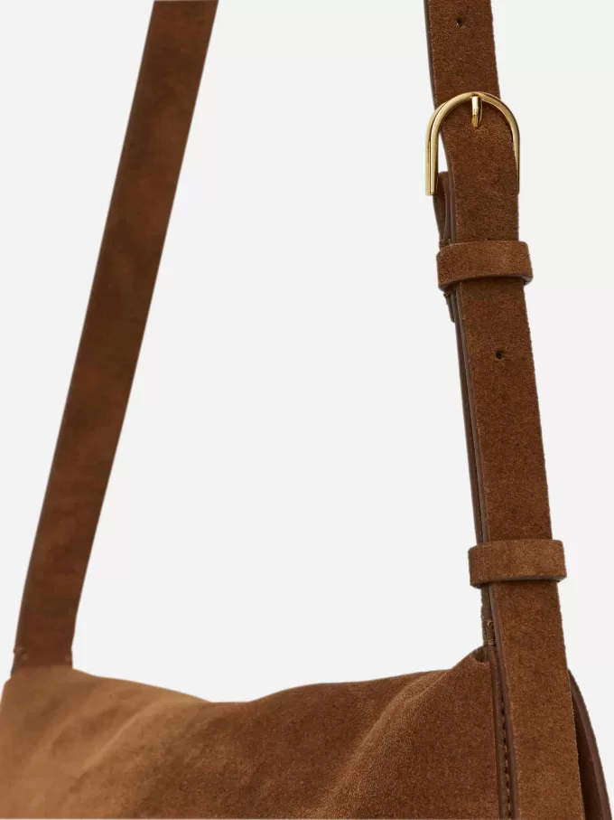 Crossbody taske i ruskind