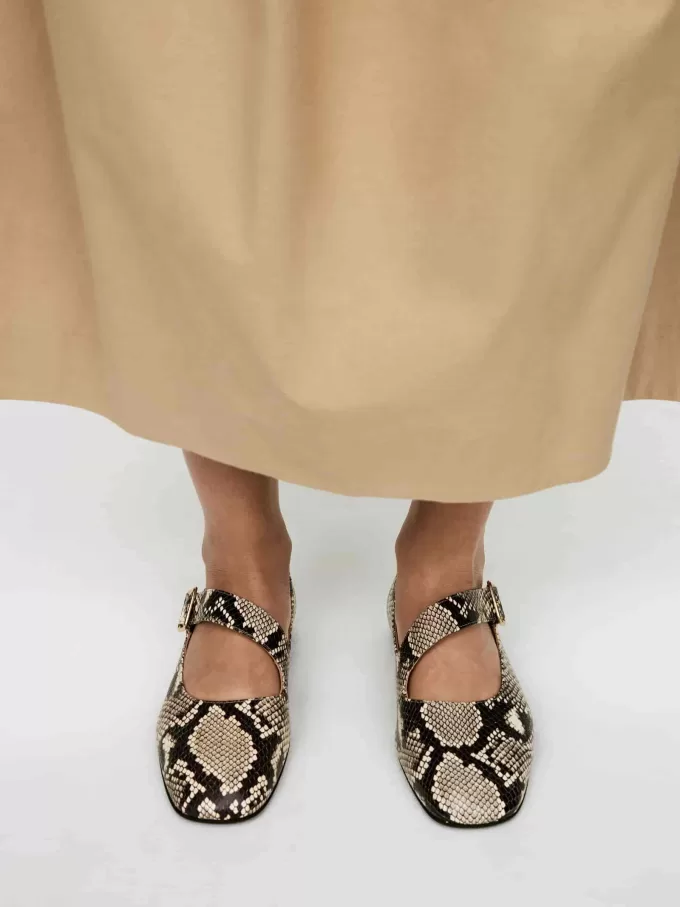 Læder Mary Jane Flats