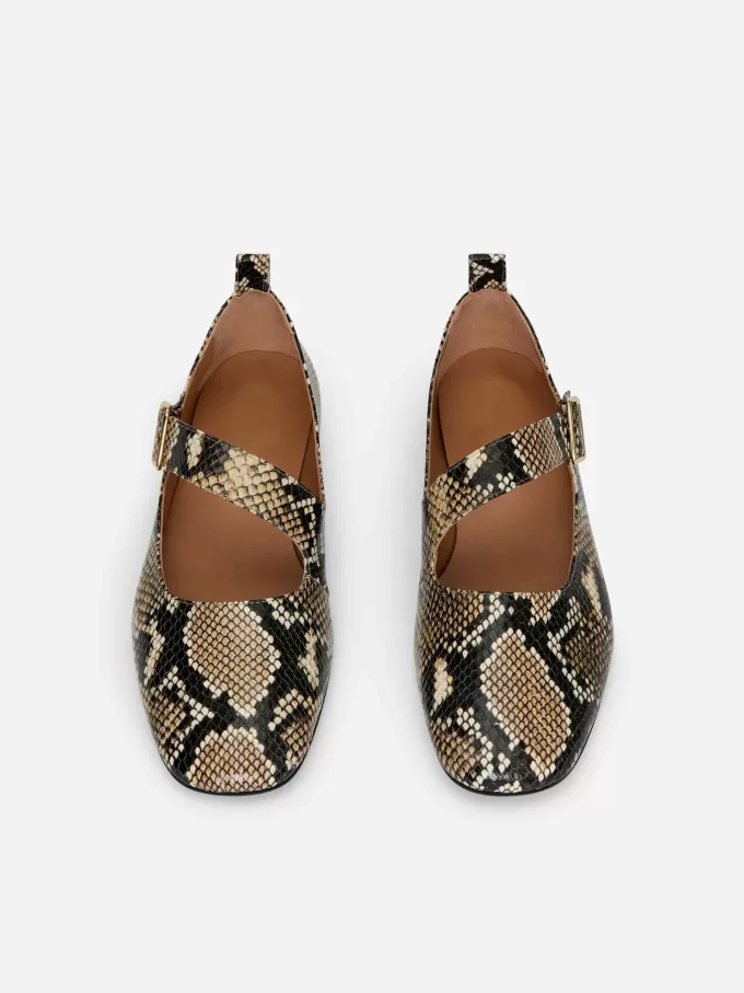 Læder Mary Jane Flats