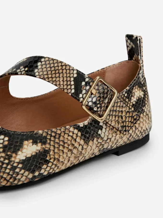 Læder Mary Jane Flats