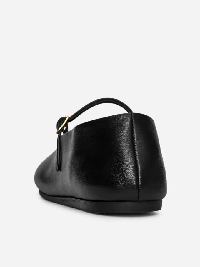 Læder Mary Jane Flats Læder Mary Jane Flats