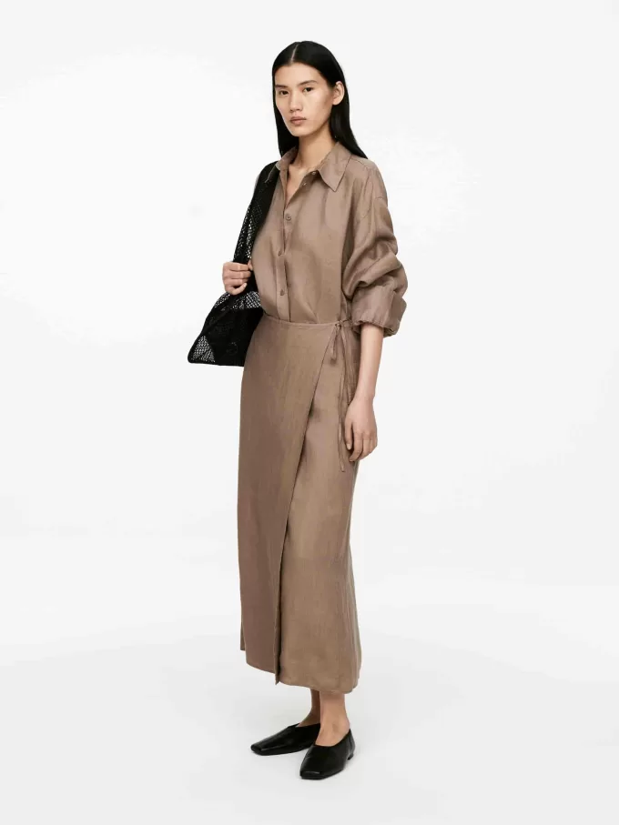 Linned wrap nederdel