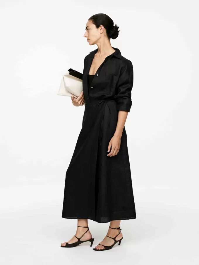 Linned wrap nederdel