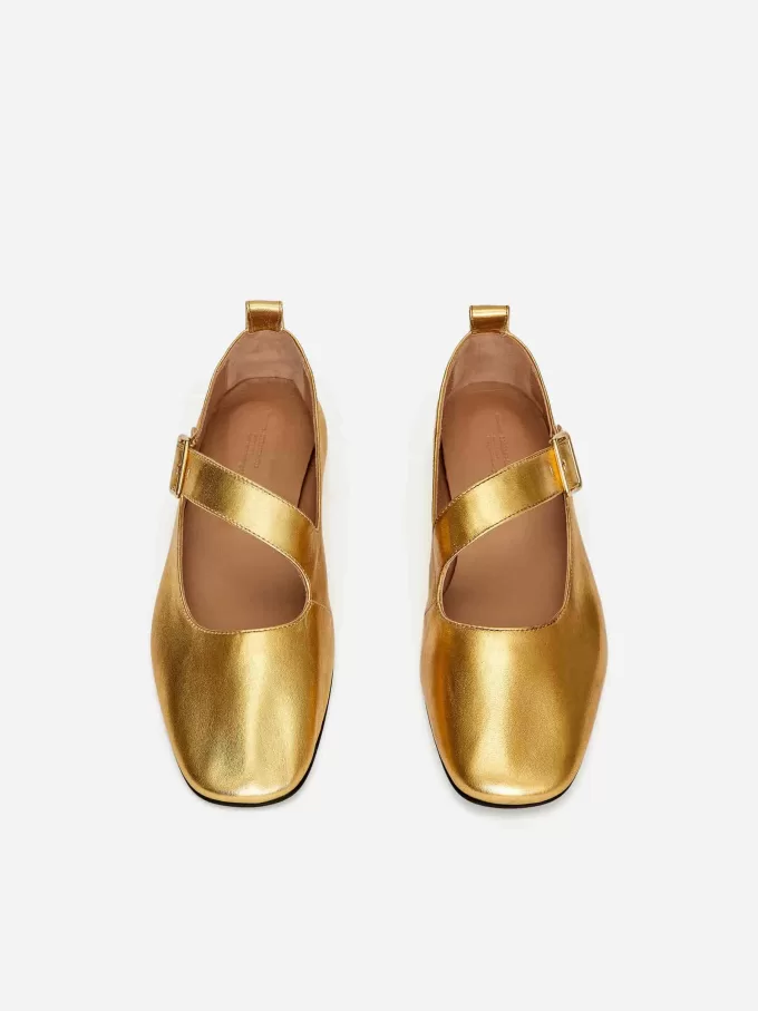 Metalliske Mary Jane Flats Metalliske Mary Jane Flats