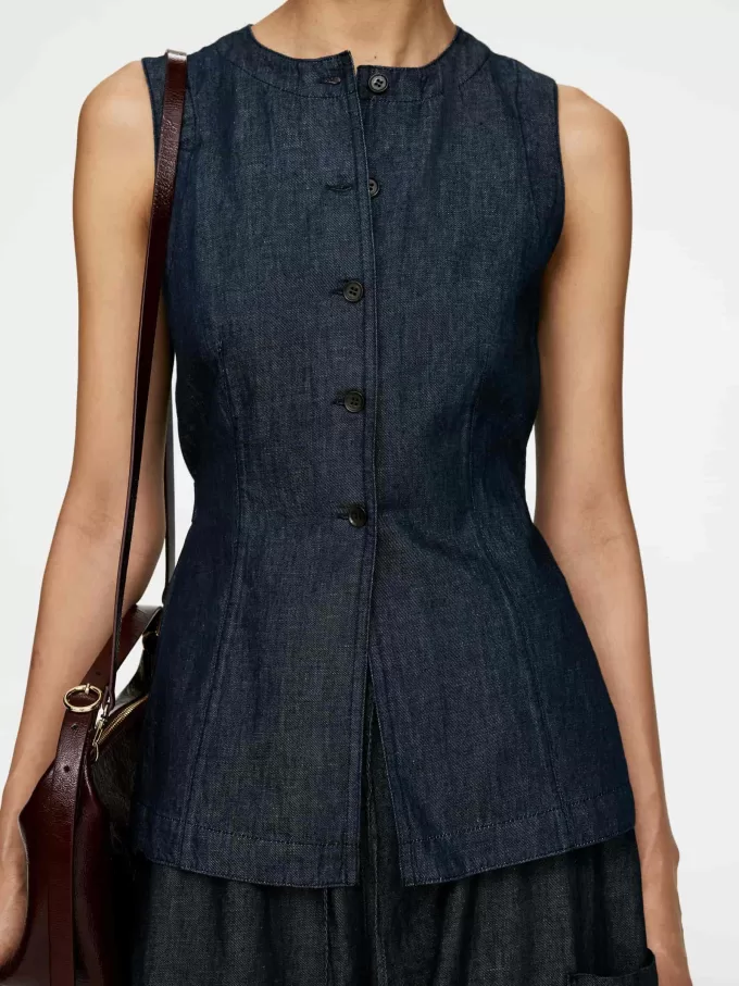 Monteret denim vest Monteret denim vest