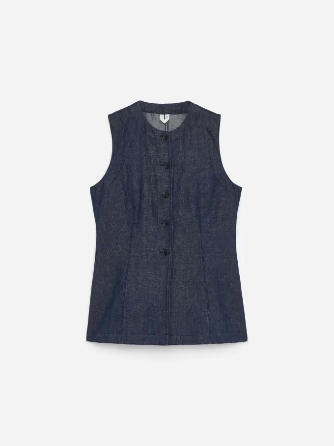 Monteret denim vest Monteret denim vest