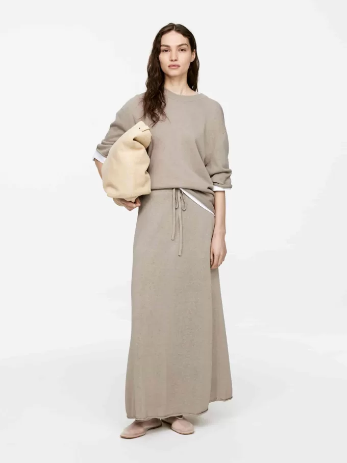 Nederdel i hør-bomuldsblanding Nederdel i hør-bomuldsblanding