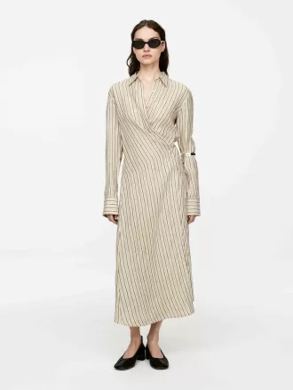 Omslag-detalje linned kjole