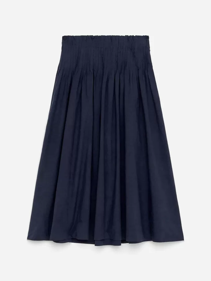 Pintuck bomuldsnederdel