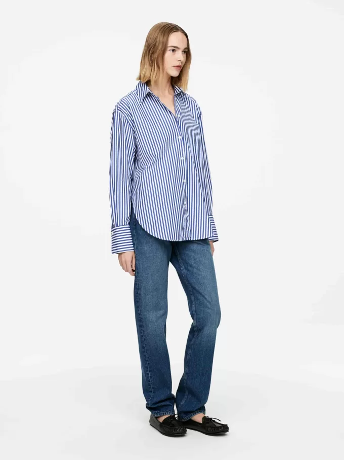 Poplin-skjorte med afslappet pasform