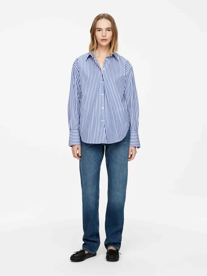 Poplin-skjorte med afslappet pasform