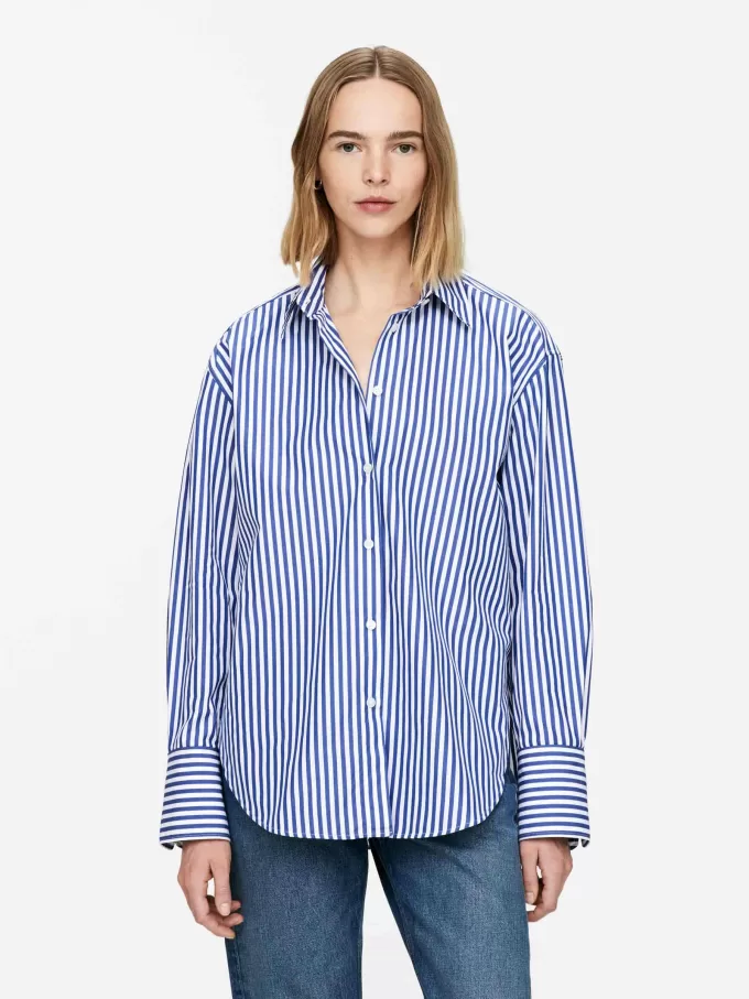 Poplin-skjorte med afslappet pasform