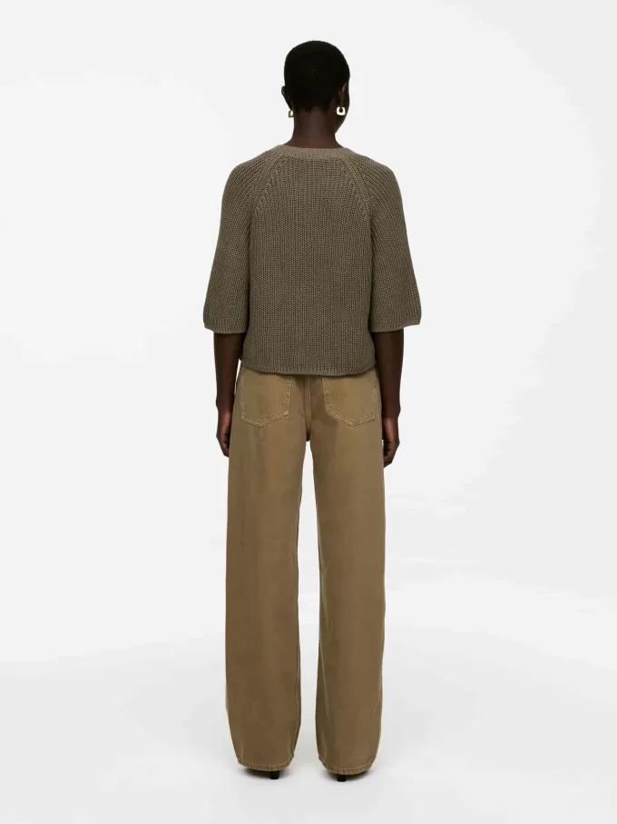 Ribstrikket kortærmet top