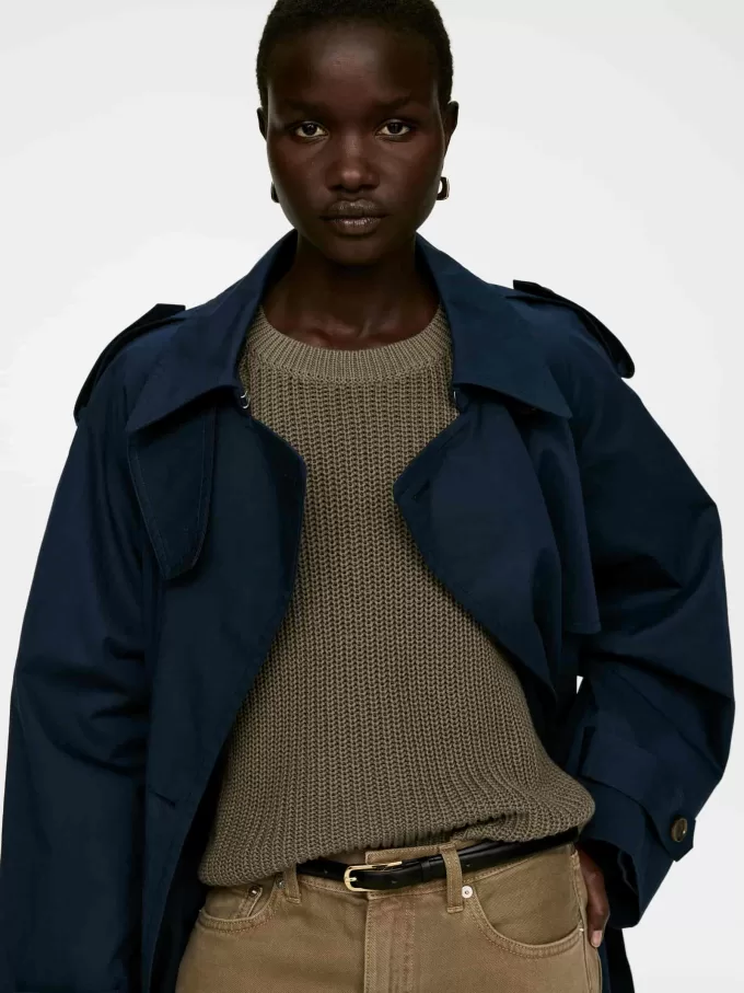 Ribstrikket kortærmet top