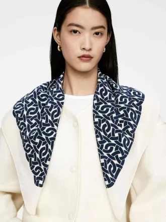 Silketørklæde med tryk