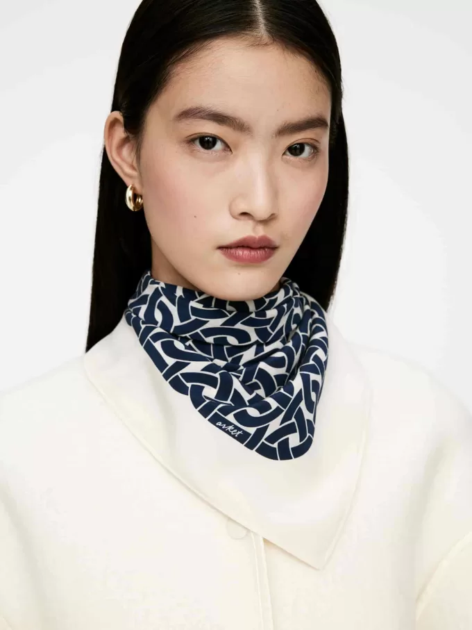 Silketørklæde med tryk