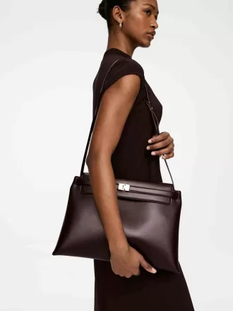 Skuldertaske i læder