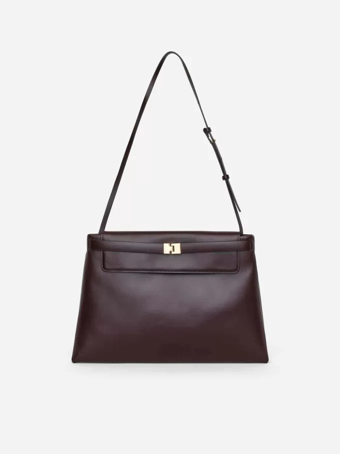 Skuldertaske i læder