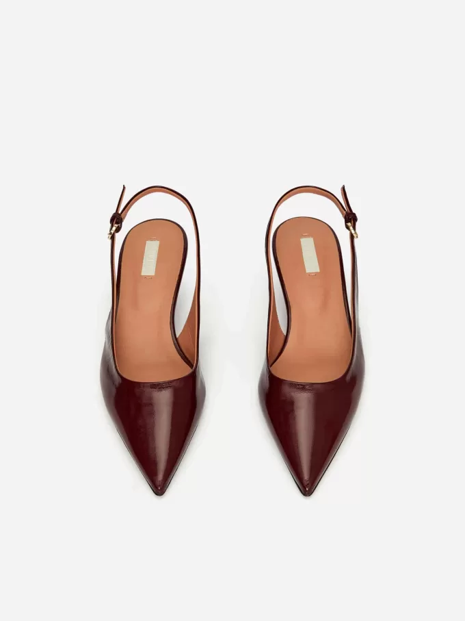Slingback læder pumper