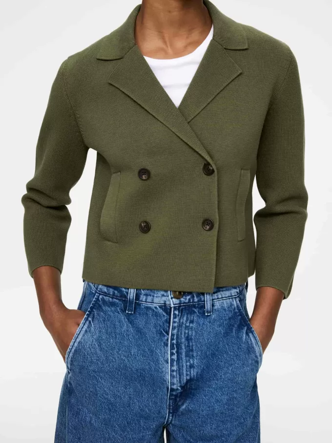 Strikket bomuldsjakke