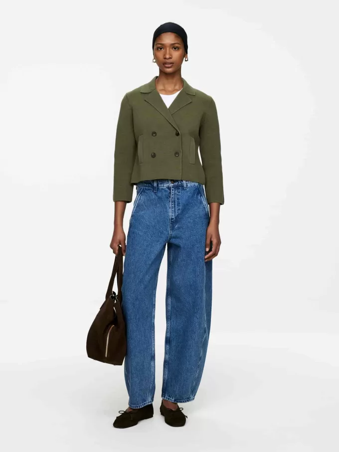 Strikket bomuldsjakke